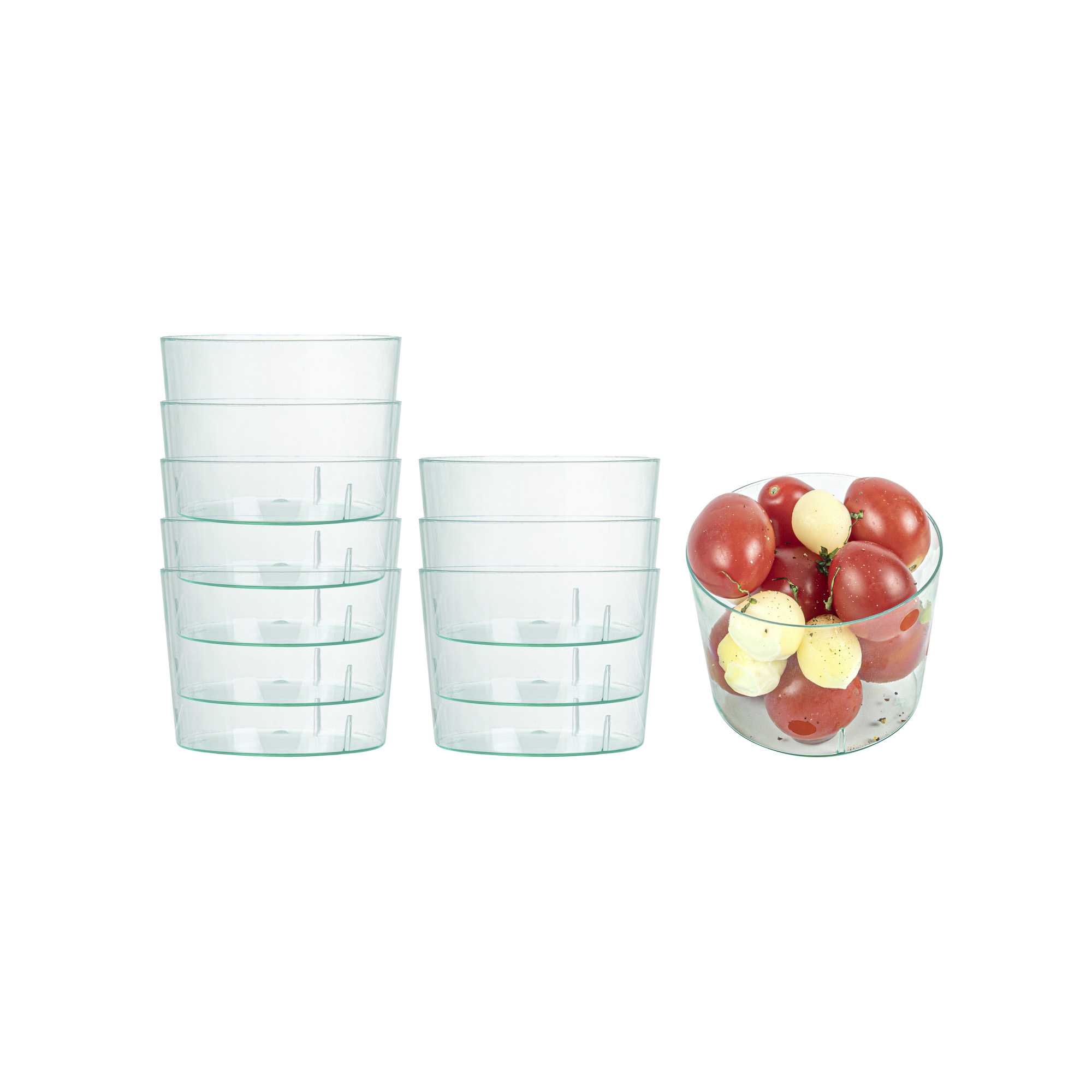 Mini Serve 6 oz Round Seagreen Plastic Cylindro Cup - 2 1/4" x 2 1/4" x 3" - 100 count box