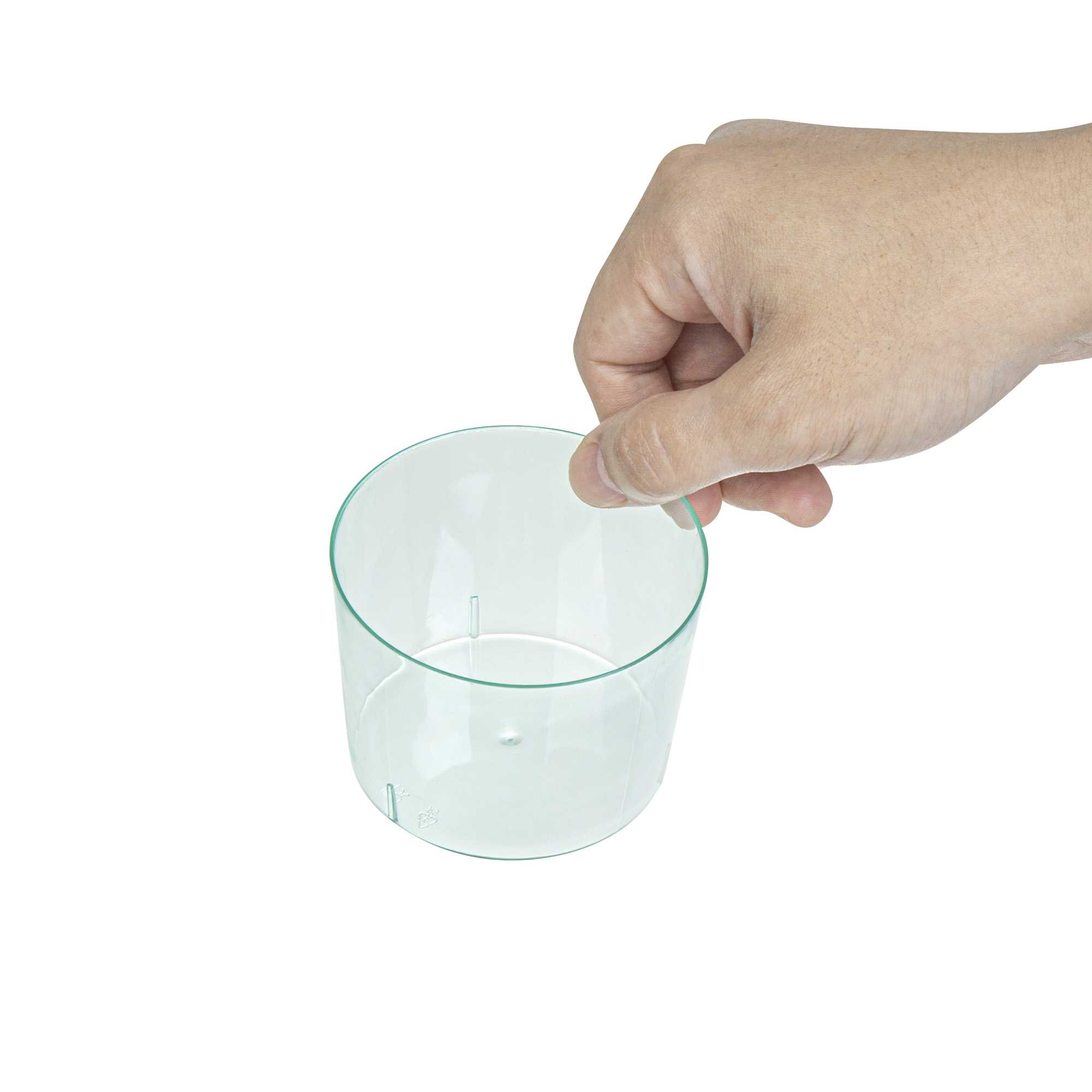 Mini Serve 6 oz Round Seagreen Plastic Cylindro Cup - 2 1/4" x 2 1/4" x 3" - 100 count box