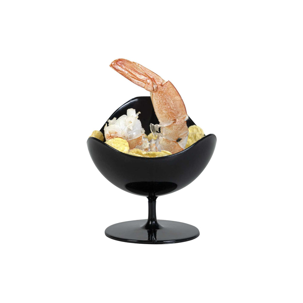 Mini Serve 2 oz Round Black Plastic Ball Chair - 2 3/4" x 2 3/4" x 2 3/4" - 100 count box