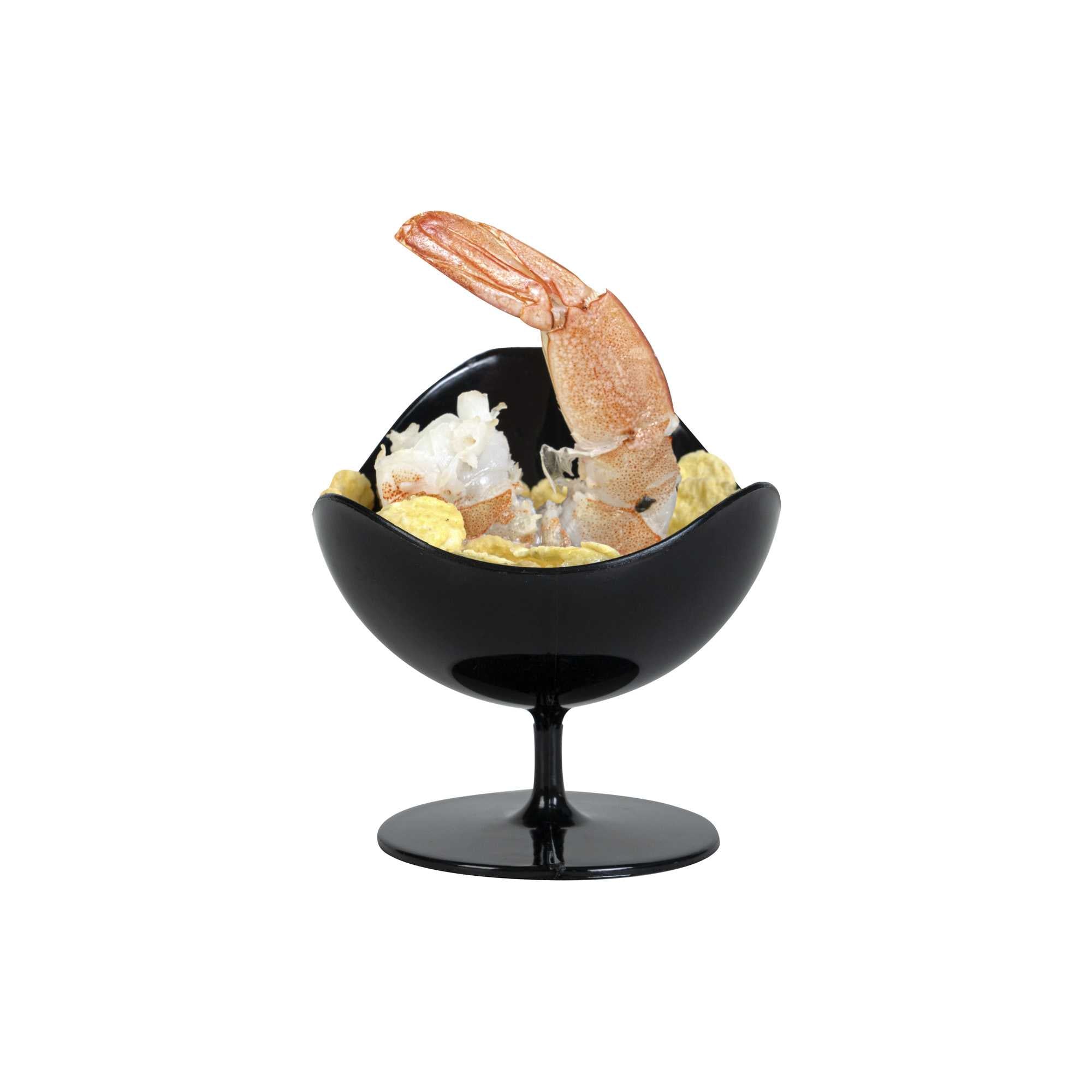Mini Serve 2 oz Round Black Plastic Ball Chair - 2 3/4" x 2 3/4" x 2 3/4" - 100 count box
