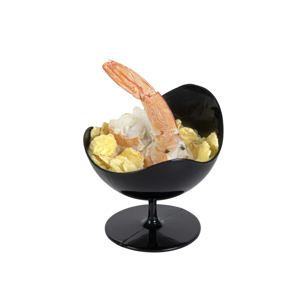 Mini Serve 2 oz Round Black Plastic Ball Chair - 2 3/4" x 2 3/4" x 2 3/4" - 100 count box