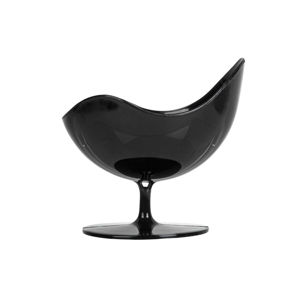 Mini Serve 2 oz Round Black Plastic Ball Chair - 2 3/4" x 2 3/4" x 2 3/4" - 100 count box