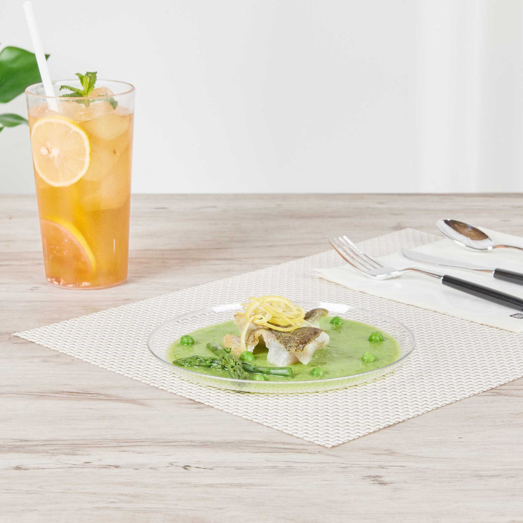 Maxi Serve Round Clear Plastic Medium Elegant Plate - 7" x 7" - 100 count box