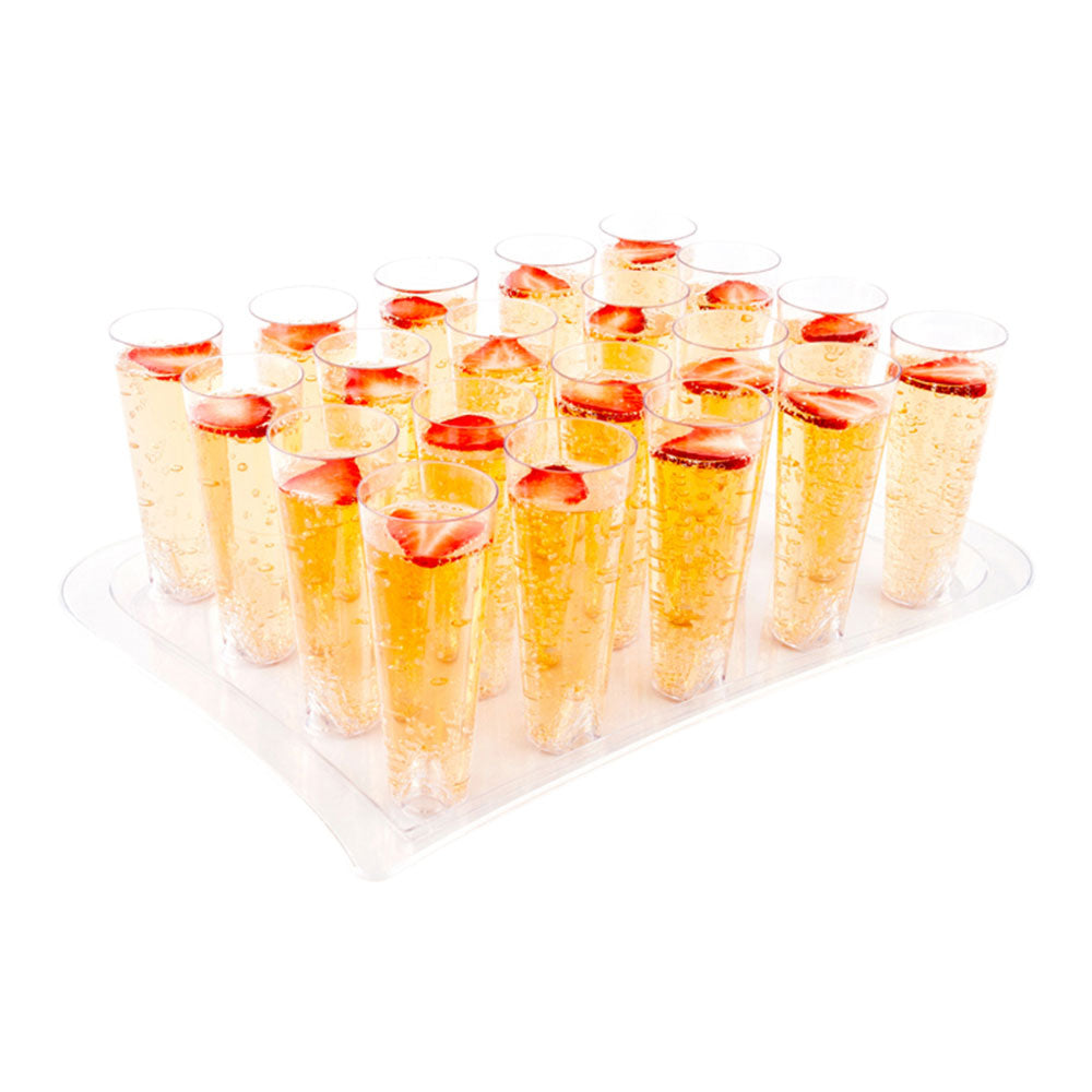 Bev Tek 5 oz Round Clear Plastic Tall Cocktail Glass - 2" x 2" x 4 1/2" - 100 count box