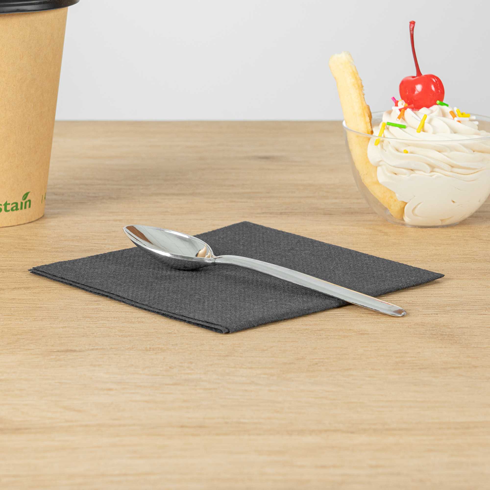 Moderna Silver Plastic Dessert Spoon - 5 1/2" - 250 count box
