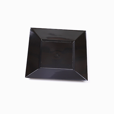 Maxi Serve Square Black Plastic Medium Plate - 8 1/4" x 8 1/4" x 1/2" - 100 count box