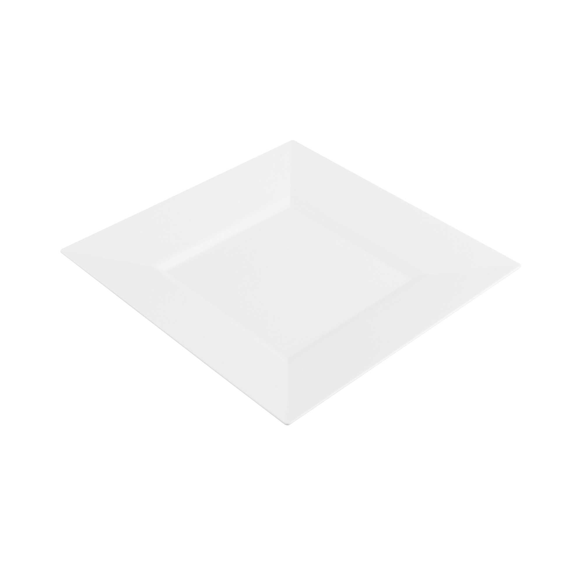 Maxi Serve Square White Plastic Medium Plate - 8 1/4" x 8 1/4" x 1/2" - 100 count box