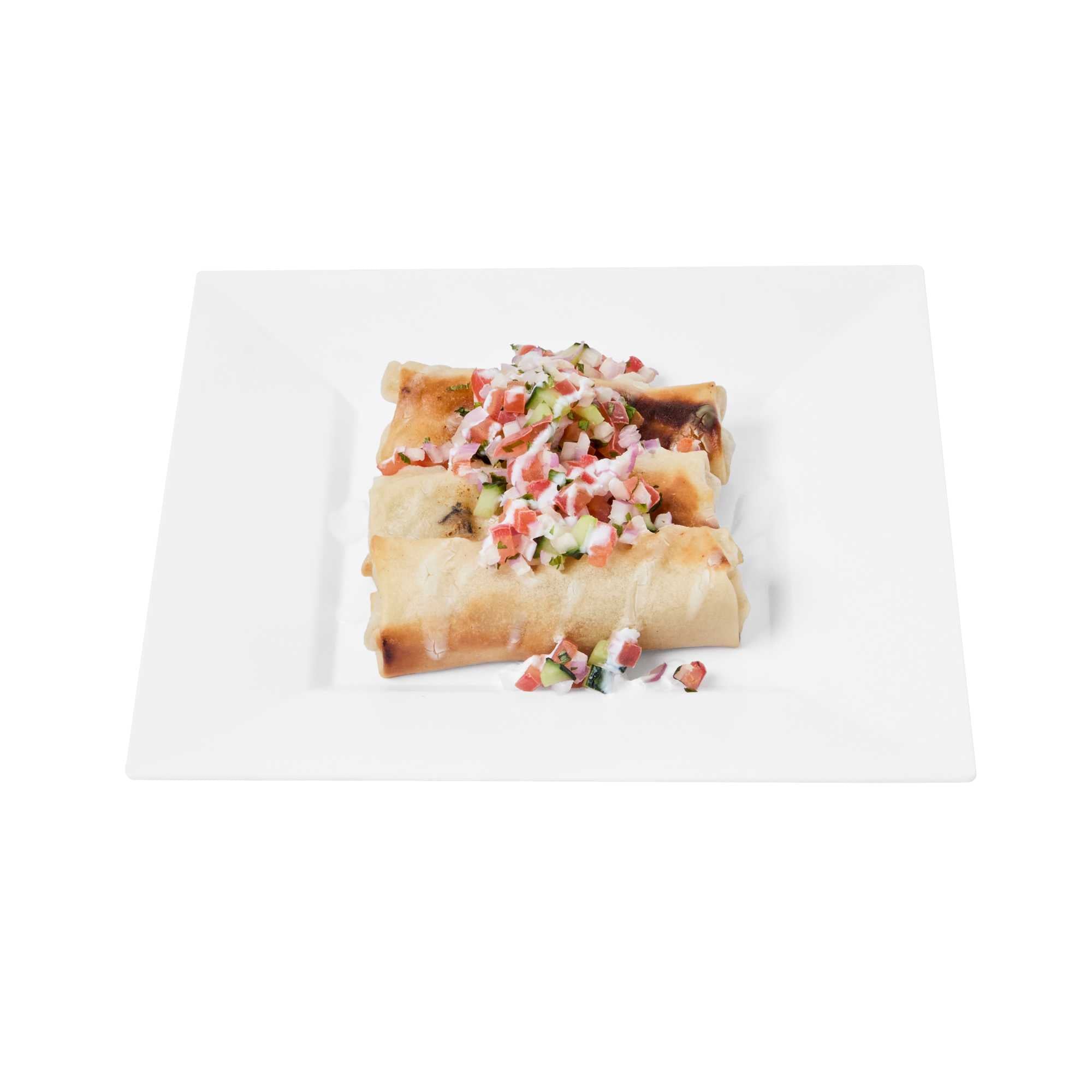 Maxi Serve Square White Plastic Medium Plate - 8 1/4" x 8 1/4" x 1/2" - 100 count box