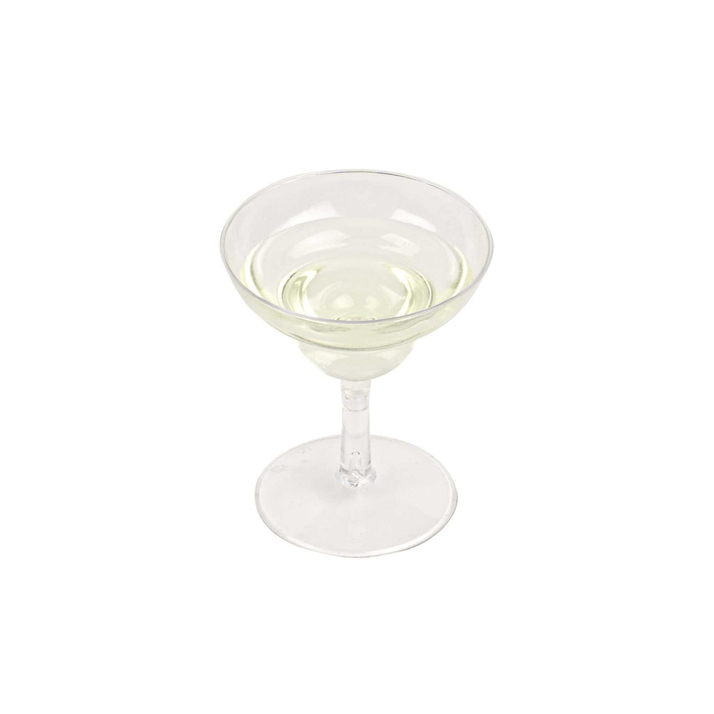 Bev Tek 2 oz Round Clear Plastic Mini Margarita Glass - 2 3/4" x 2 3/4" x 3 1/4" - 100 count box