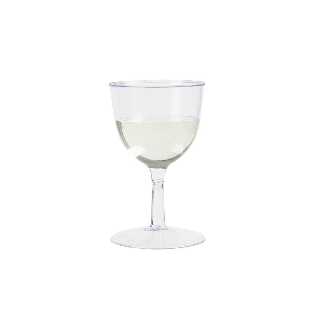 Bev Tek 2 oz Round Clear Plastic Mini Wine Goblet - 2" x 2" x 2 1/2" - 100 count box