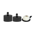 Pastry Tek Round Black Plastic Pastry Pallet - 3" x 3" x 1" - 100 count box