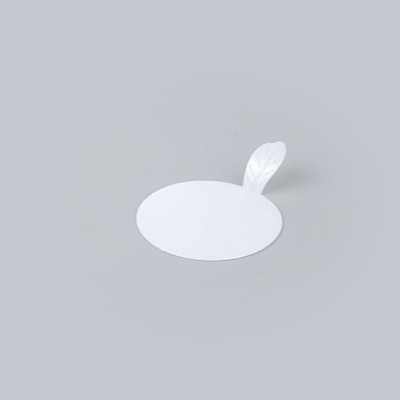 Pastry Tek Round White Plastic Pastry Pallet - 3" x 3" x 1" - 100 count box