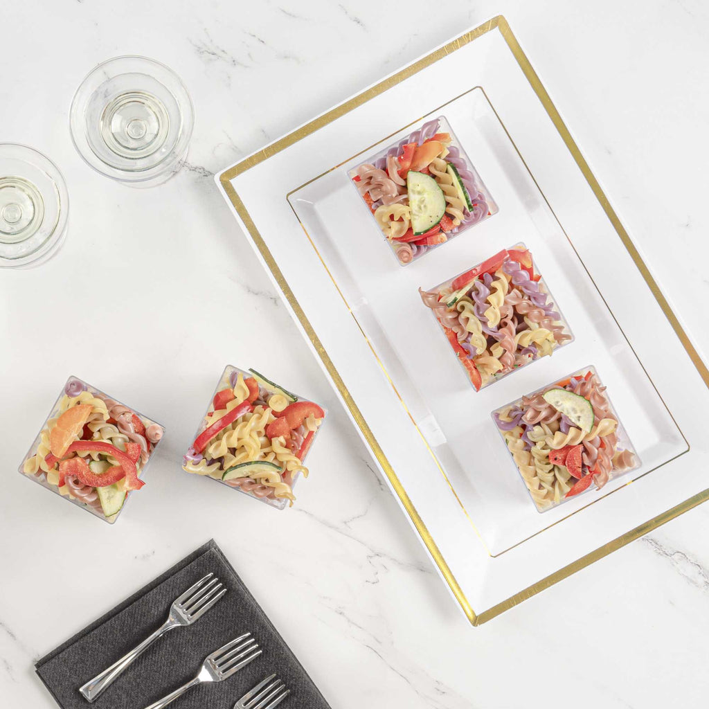 Mini Serve 5 oz Square Clear Plastic Large Quadrato Cube - 2 1/4" x 2 1/4" x 2 1/4" - 100 count box