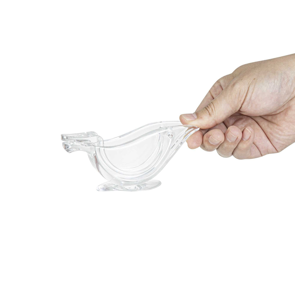 Met Lux 2 oz Clear Plastic Press Art Lemon and Lime Squeezer - 4 3/4" x 1 1/2" x 2" - 1 count box