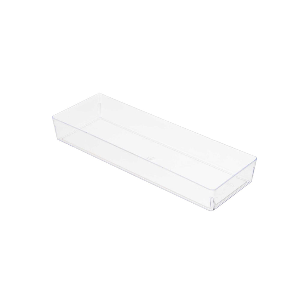 Mini Serve Rectangle Clear Plastic Modern Plate - 5 1/4" x 1 3/4" x 3/4" - 100 count box