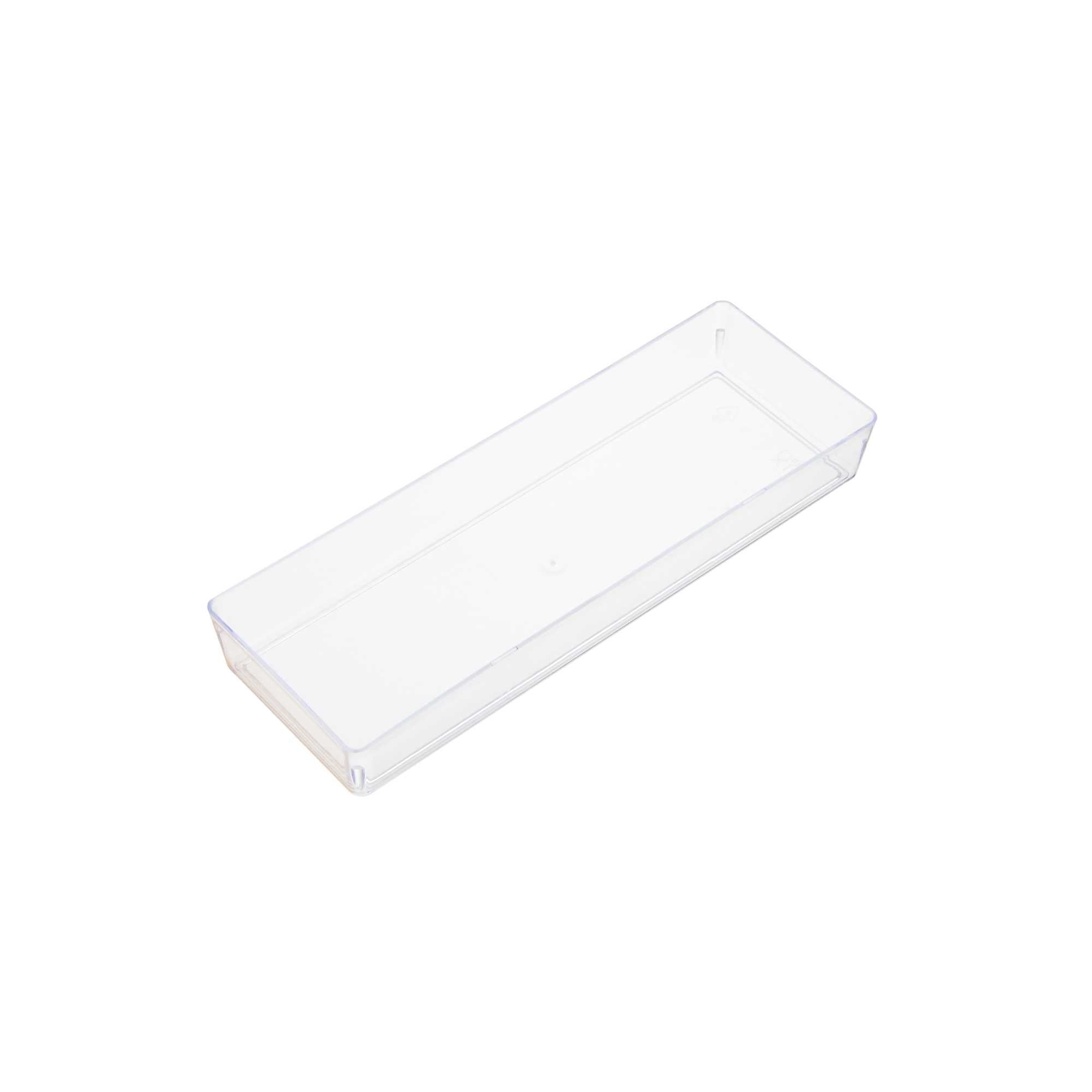Mini Serve Rectangle Clear Plastic Modern Plate - 5 1/4" x 1 3/4" x 3/4" - 100 count box
