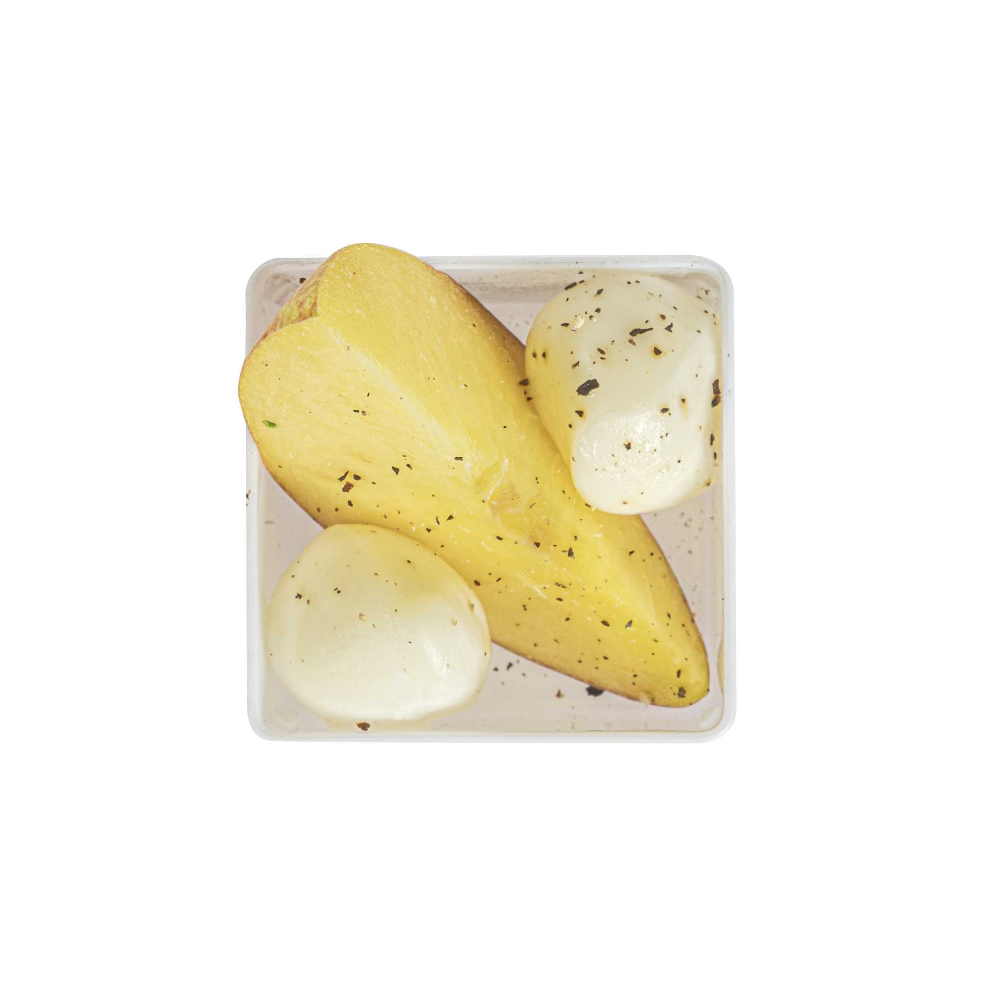 Mini Serve 2 oz Square White Plastic Short Quadrato Cup - 1 3/4" x 1 3/4" x 1" - 100 count box