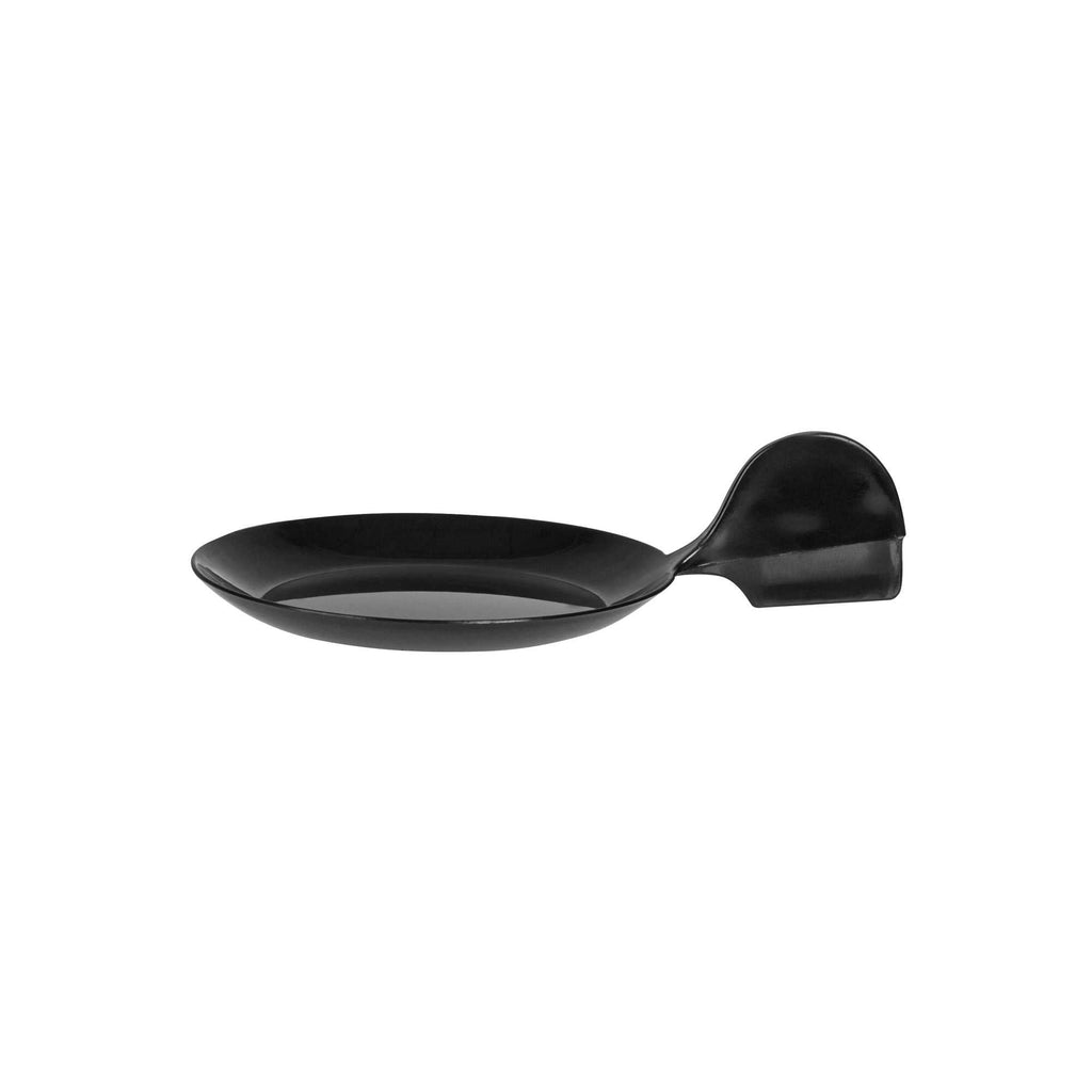 Mini Serve Fish Black Plastic Tasting Plate - 3 3/4" x 2 1/2" x 1" - 100 count box