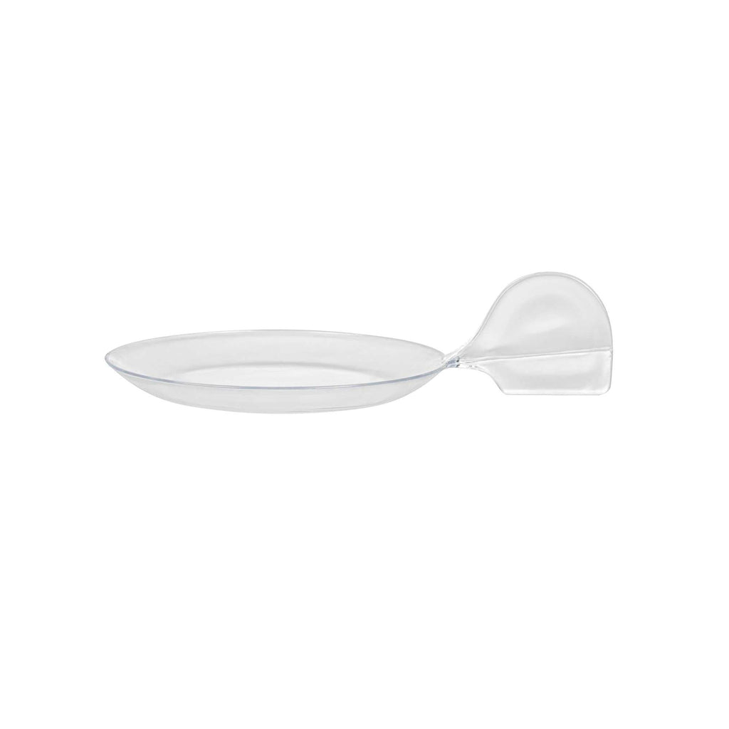Mini Serve Fish Clear Plastic Tasting Plate - 3 3/4" x 2 1/2" x 1" - 100 count box