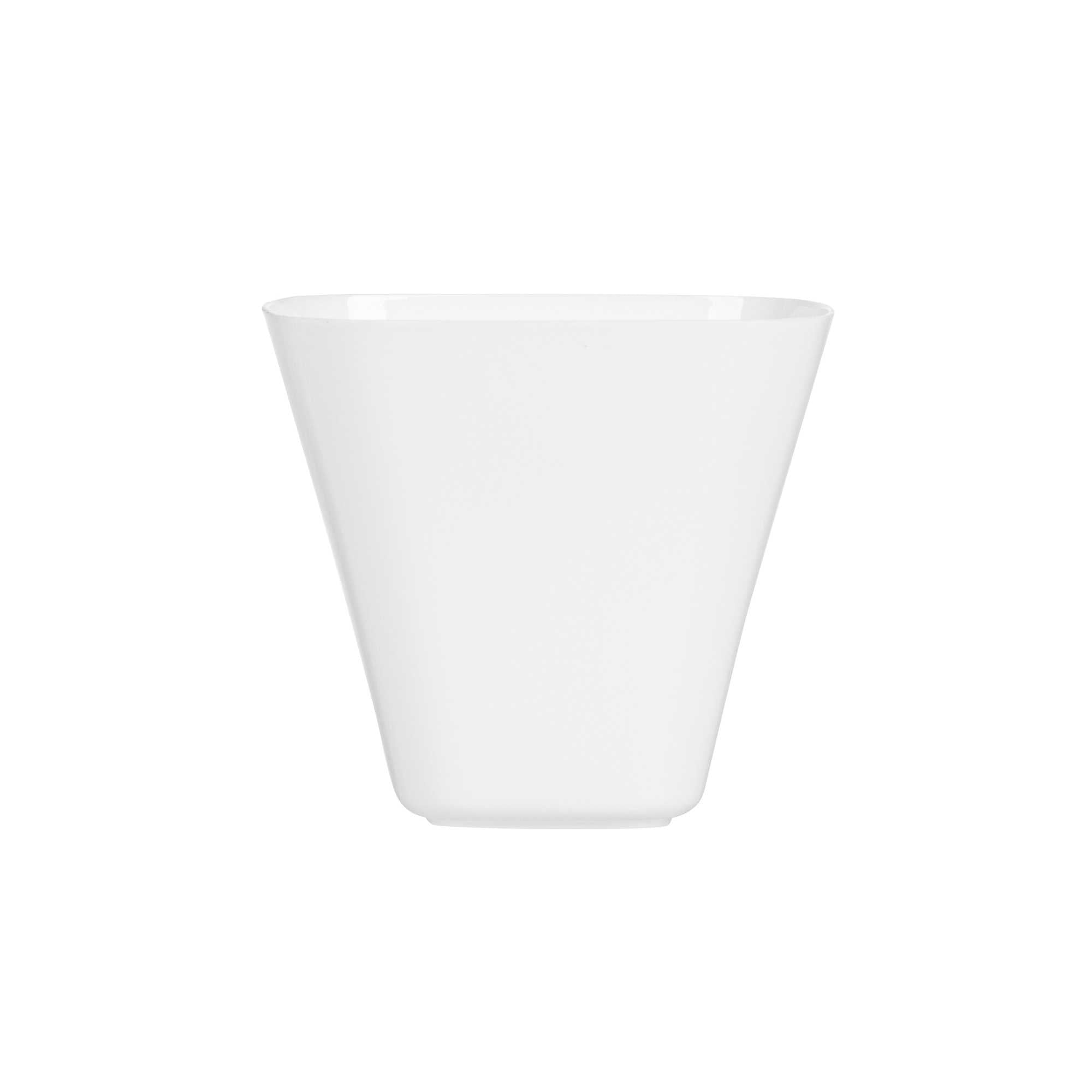 Mini Serve 4 oz Square White Plastic Bellissima Tasting Cup - 2 1/2" x 2 1/2" x 2 1/4" - 100 count box