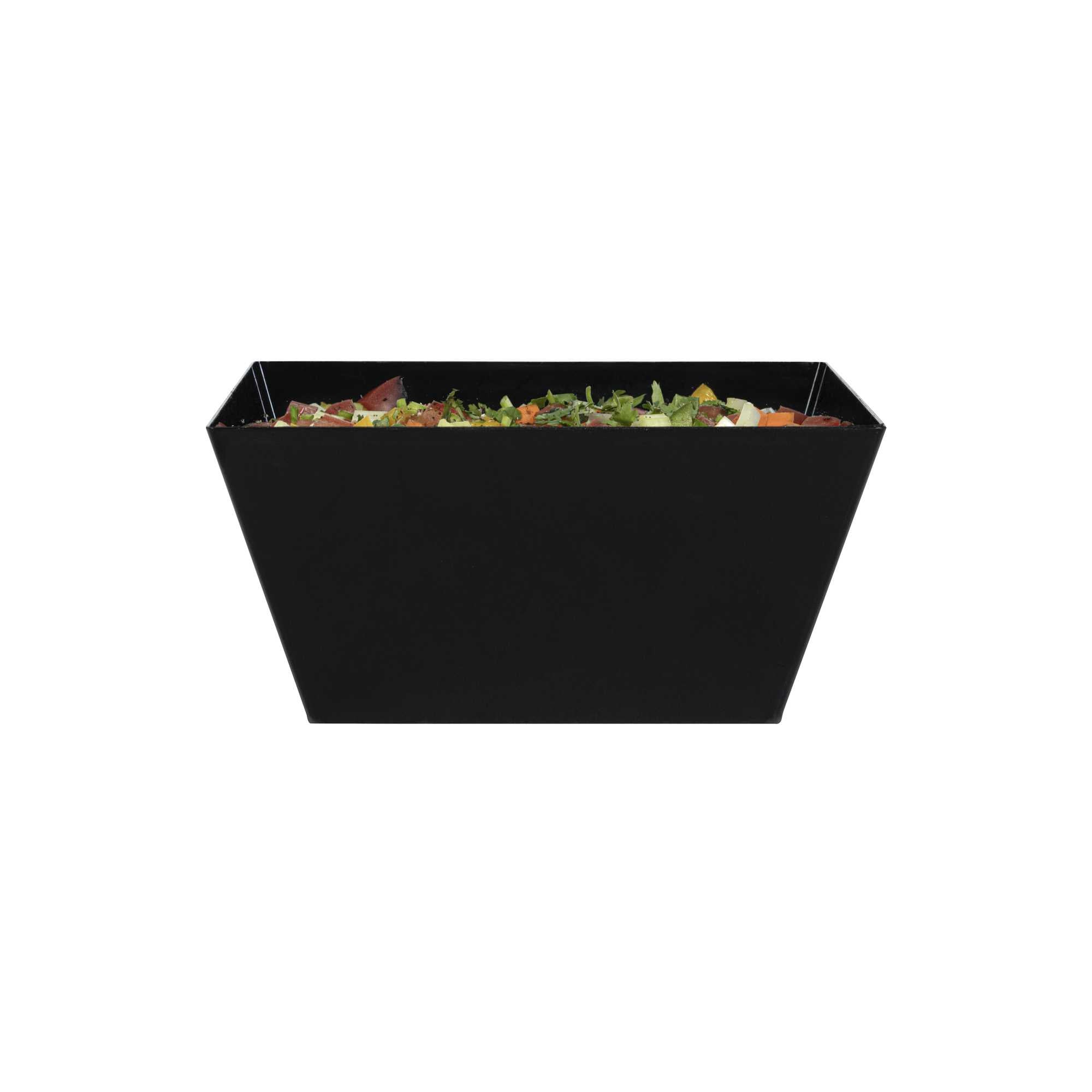 Maxi Serve 18 oz Square Black Plastic Medium Modern Bowl - 6 3/4" x 6 3/4" x 3" - 25 count box