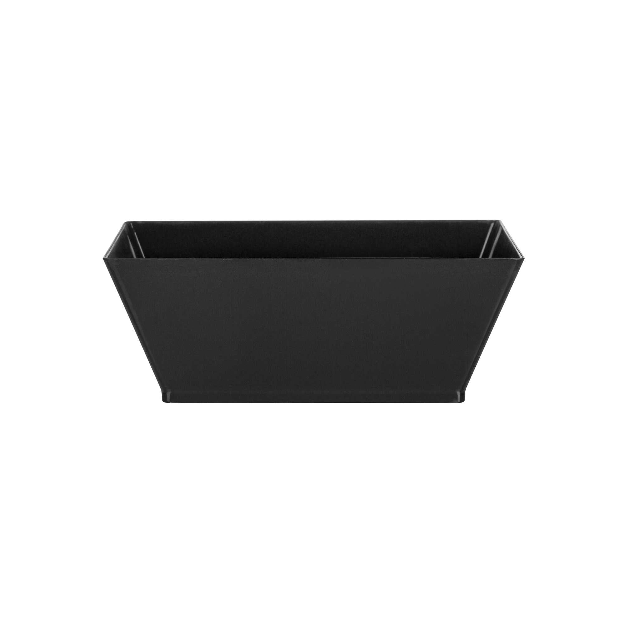 Maxi Serve 10 oz Square Black Plastic Small Modern Bowl - 4 1/4" x 4 1/4" x 1 1/2" - 100 count box