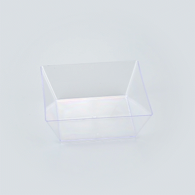 Maxi Serve 10 oz Square Clear Plastic Small Modern Bowl - 4 1/4" x 4 1/4" x 1 1/2" - 100 count box