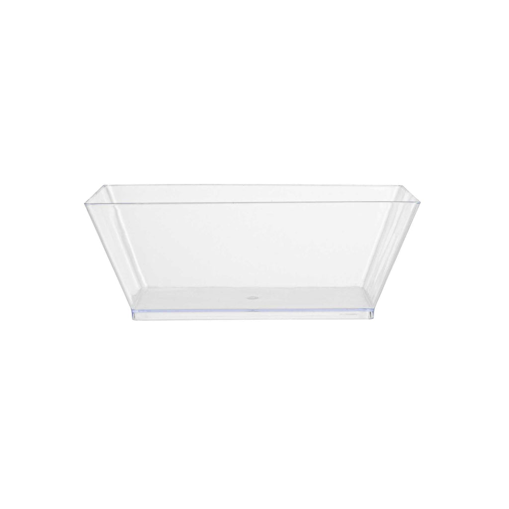 Maxi Serve 10 oz Square Clear Plastic Small Modern Bowl - 4 1/4" x 4 1/4" x 1 1/2" - 100 count box