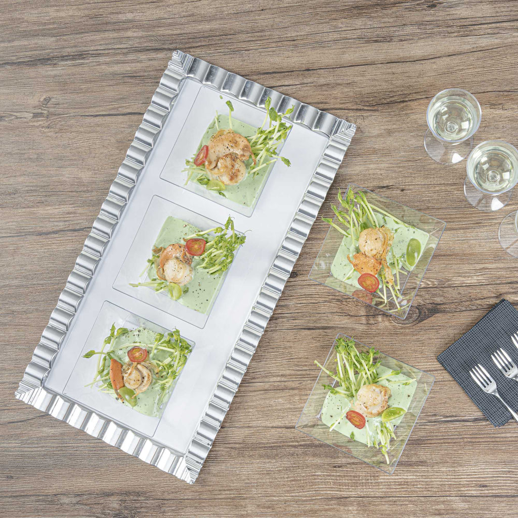Maxi Serve 10 oz Square Clear Plastic Small Modern Bowl - 4 1/4" x 4 1/4" x 1 1/2" - 100 count box