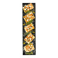 Maxi Serve Rectangle Black Plastic Medium Tray - Faux Wood Grain - 23 1/2" x 6" - 25 count box