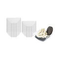Mini Serve 3 oz Rectangle Clear Plastic Small Architetto Bowl - 3 1/4" x 2 1/4" x 1 1/4" - 100 count box