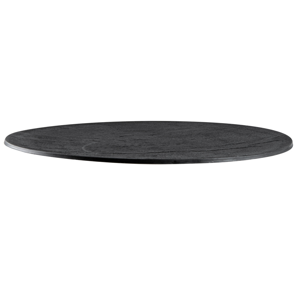 Maxi Serve Round Black Plastic Medium Plate - Faux Slate - 8 3/4" x 8 3/4" - 100 count box