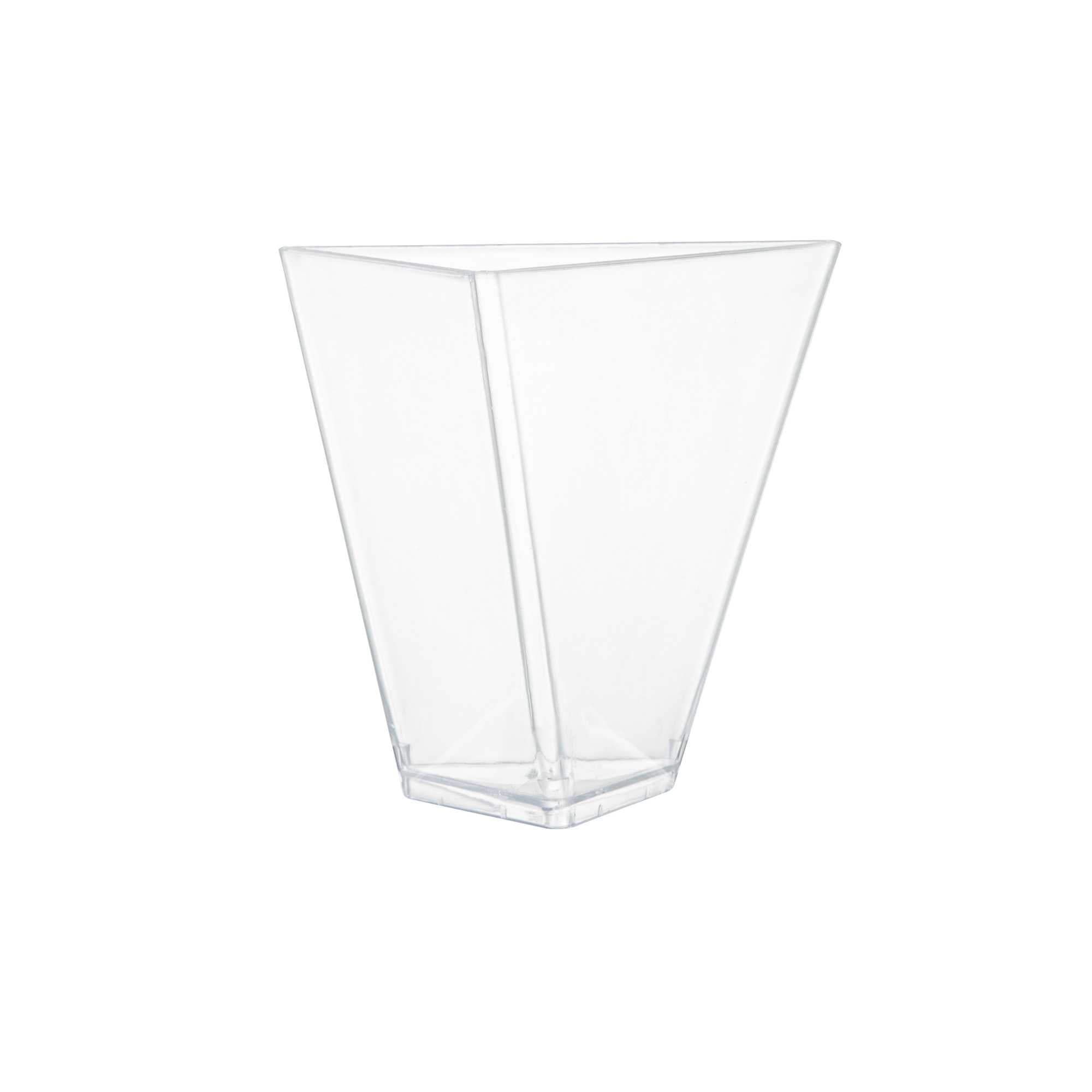 Mini Serve 4 oz Clear Plastic Torcente Dessert Cup - 3" x 2 1/2" x 2 3/4" - 100 count box