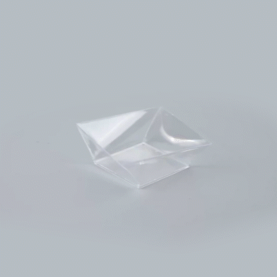 Mini Serve 7 oz Square Clear Plastic Small Girata Bowl - 4" x 4" x 1 1/2" - 100 count box