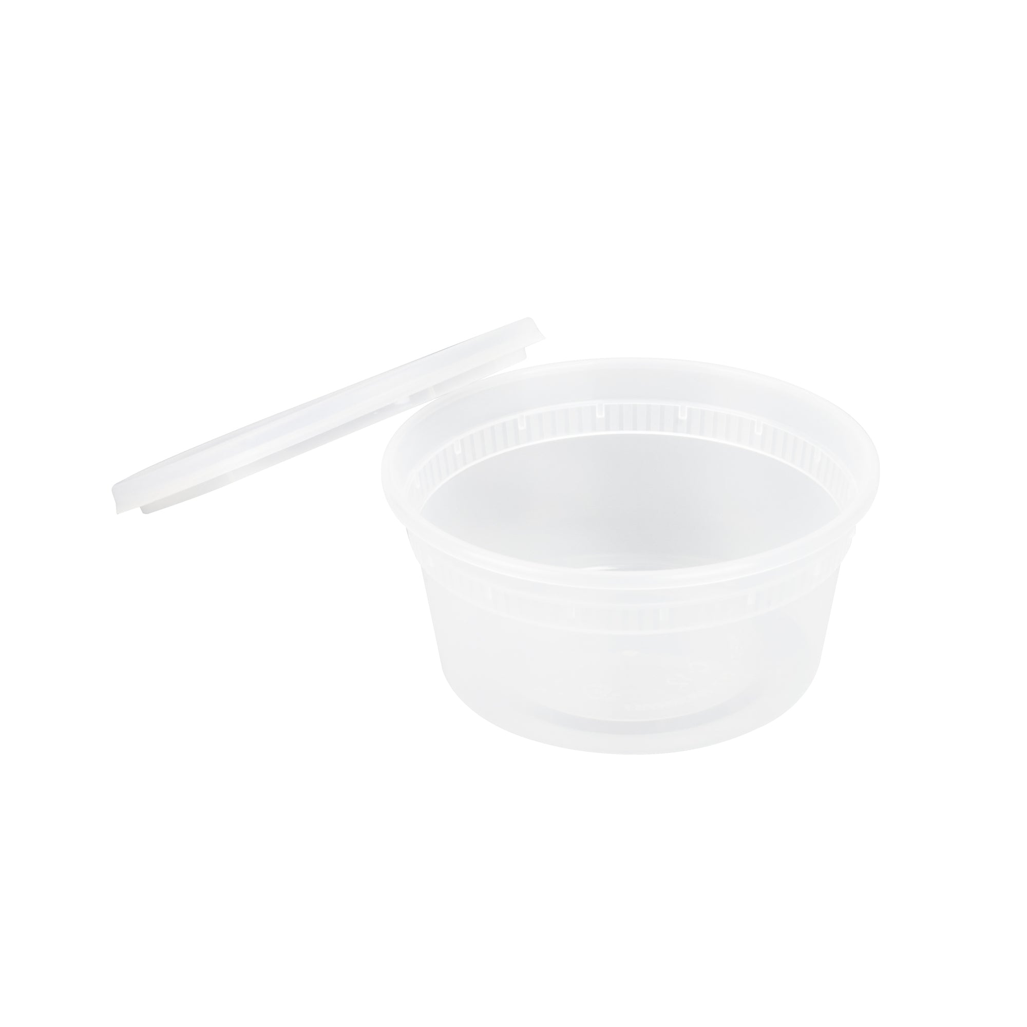 Asporto 12 oz Round Clear Plastic Soup Container - with Lid, Microwavable - 4 1/2" x 4 1/2" x 2 1/2" - 100 count box