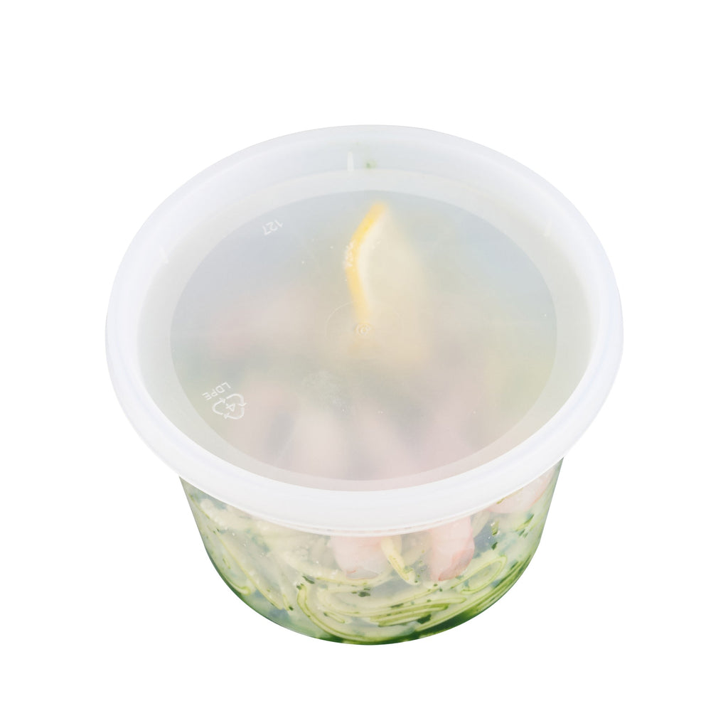 Asporto 16 oz Round Clear Plastic Soup Container - with Lid, Microwavable - 4 1/2" x 4 1/2" x 3" - 100 count box