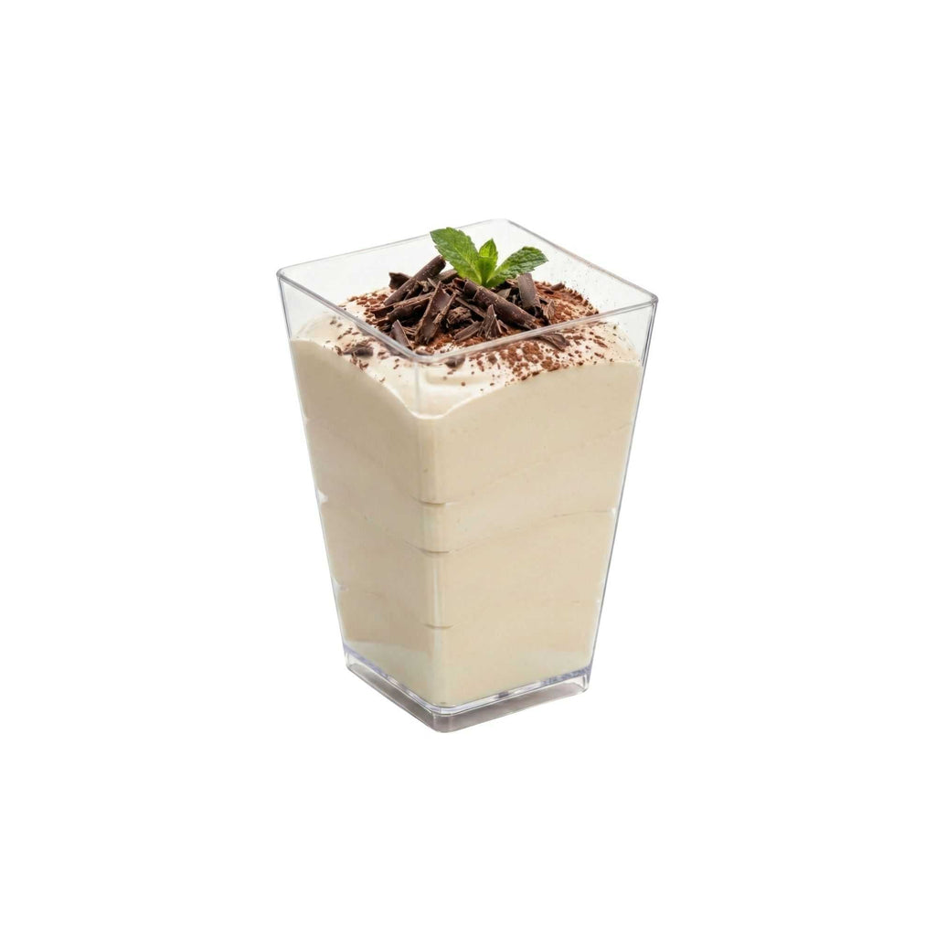 Mini Serve 4 oz Square Clear Plastic Tall Medium Kova Cup - 2" x 2" x 3" - 320 count box
