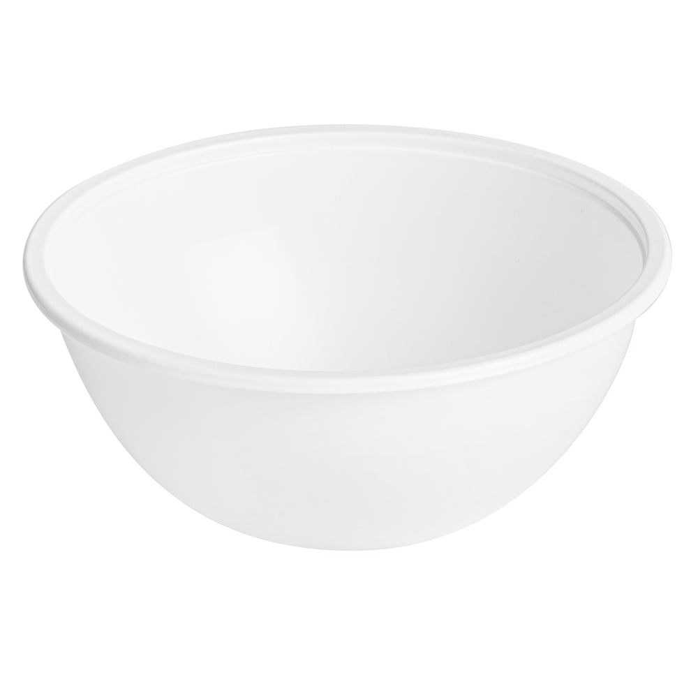 Mini Serve 7 oz Round White Plastic Salad Bowl - 5" x 5" x 1 3/4" - 200 count box