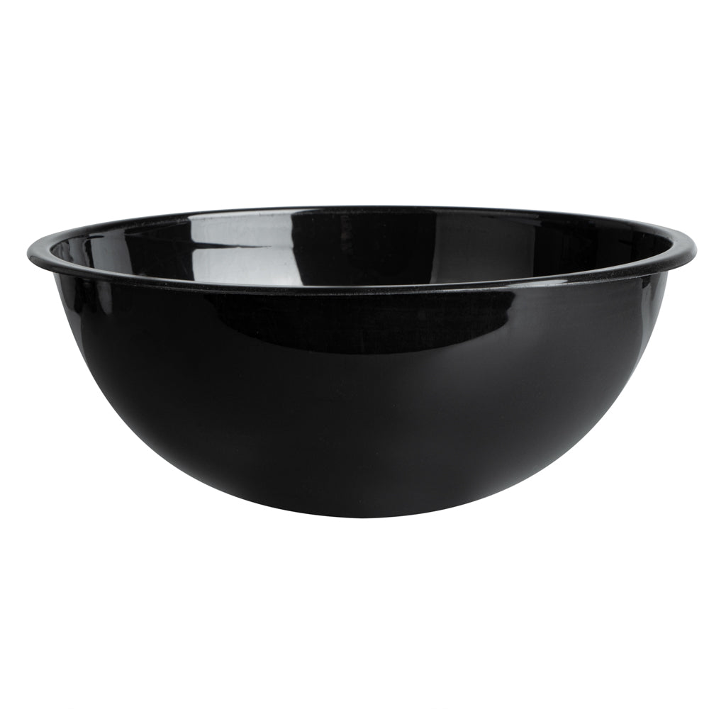 Maxi Serve 18 oz Round Black Plastic Salad Bowl - 6" x 6" x 2 1/2" - 200 count box