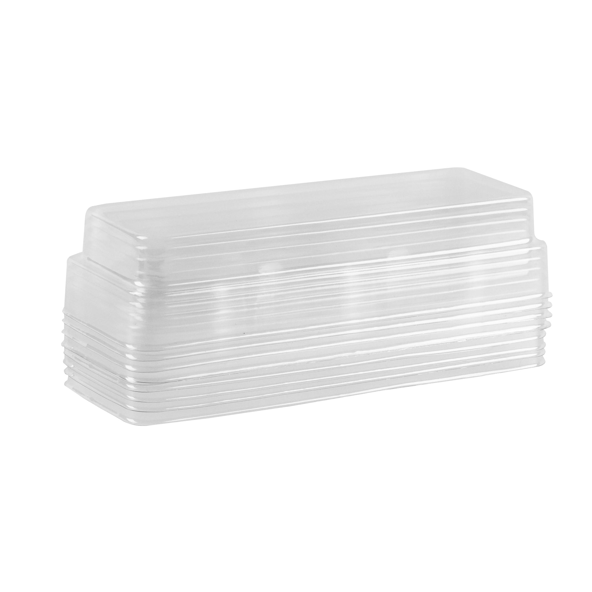 Shock Safe Rectangle Black Plastic Macaron Take Out Box - Fits 3 Macarons - 5 3/4" x 2 1/4" x 1 1/2" - 100 count box