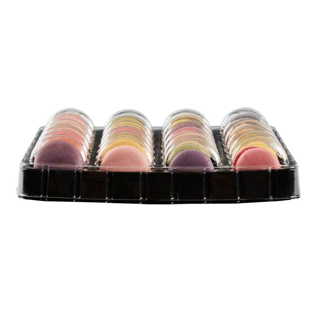 Shock Safe Rectangle Black Plastic Macaron Take Out Box - Fits 24 Macarons - 11" x 9" x 2" - 100 count box