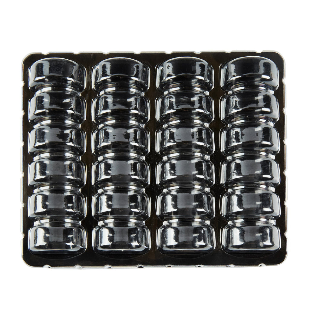 Shock Safe Rectangle Black Plastic Macaron Take Out Box - Fits 24 Macarons - 11" x 9" x 2" - 100 count box