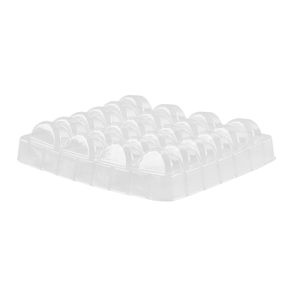 Shock Safe Rectangle Black Plastic Macaron Take Out Box - Fits 24 Macarons - 11" x 9" x 2" - 100 count box