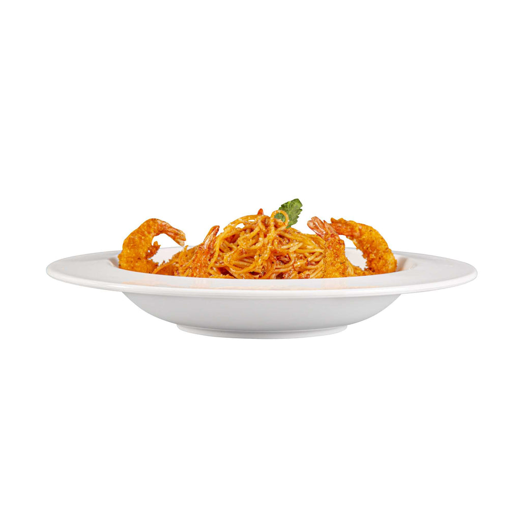 Voga 36 oz Round White Melamine Large Bowl - Classic - 12" x 12" x 2" - 10 count box