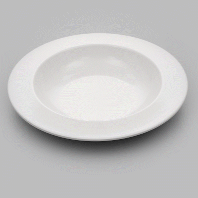 Voga 36 oz Round White Melamine Large Bowl - Classic - 12" x 12" x 2" - 10 count box