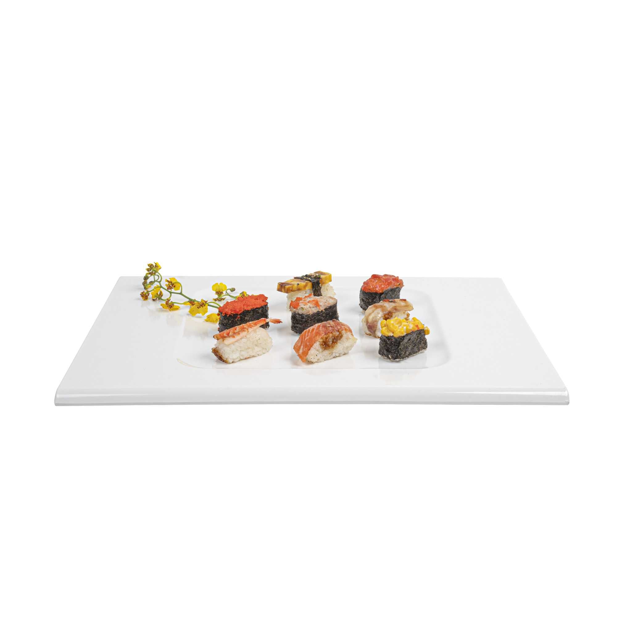 Voga Rectangle White Melamine Tray - 16 1/2" x 13 1/2" x 1/2" - 2 count box