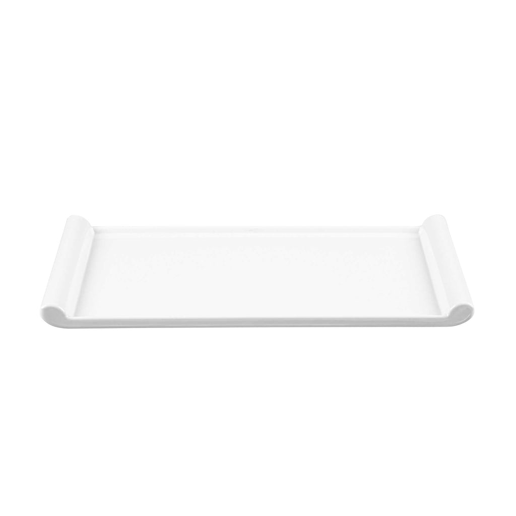 Voga Rectangle White Melamine Small Plate - Japonais - 12" x 7" x 1" - 10 count box