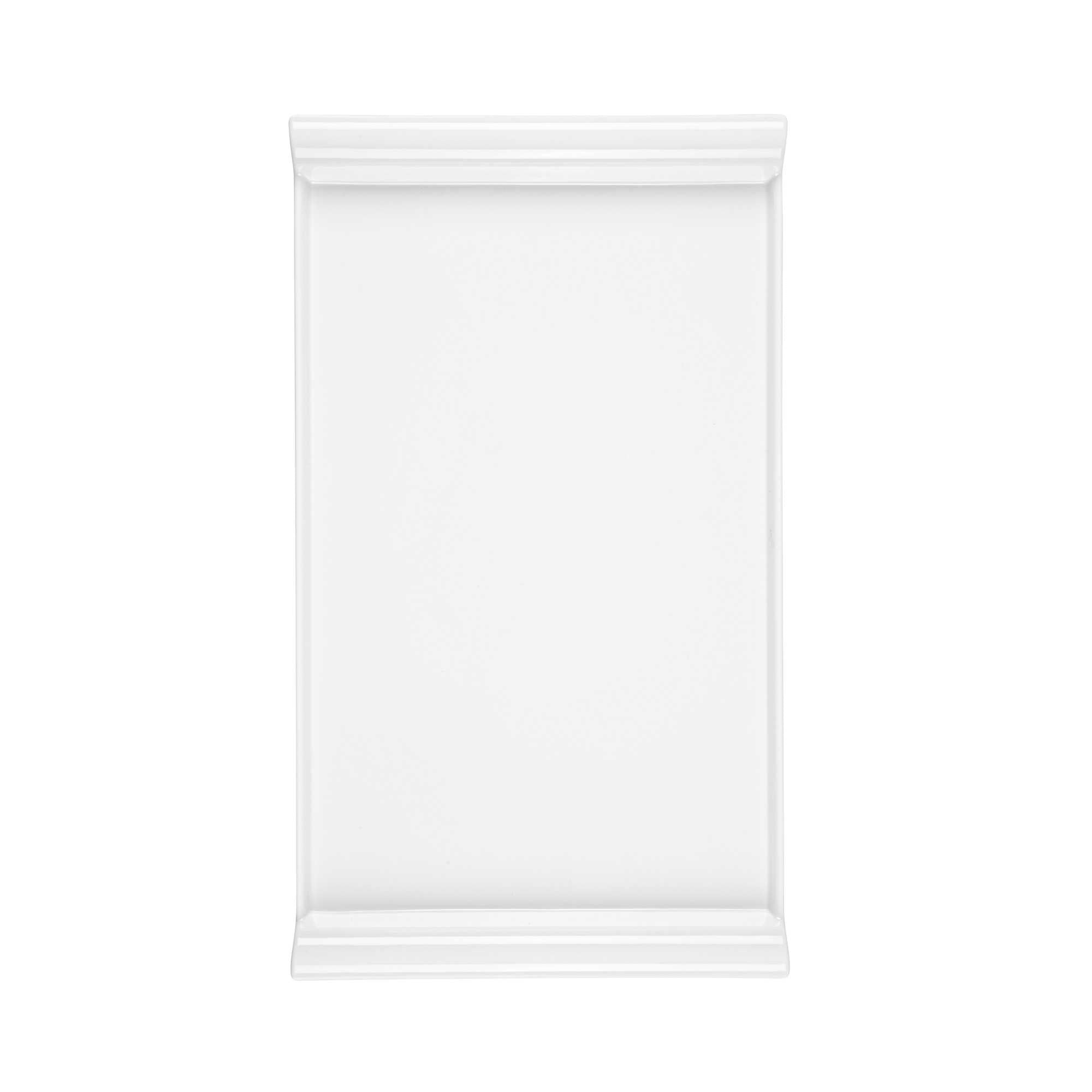 Voga Rectangle White Melamine Small Plate - Japonais - 12" x 7" x 1" - 10 count box