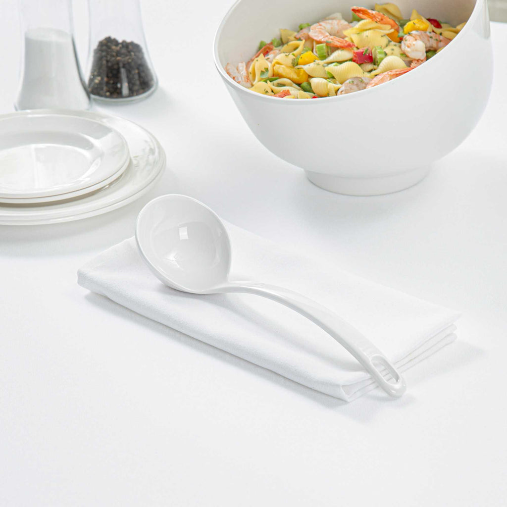 Voga 3 oz White Melamine Ladle - 10 1/2" x 2 1/4" x 2 1/4" - 10 count box