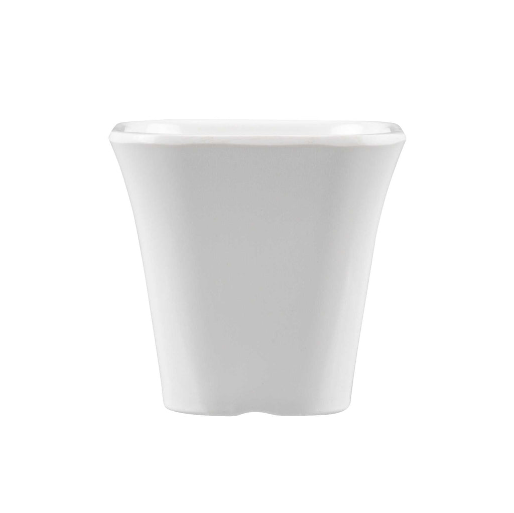 Voga 6 oz Square White Melamine Tasting Cup - Kova - 3" x 3" x 2 3/4" - 10 count box
